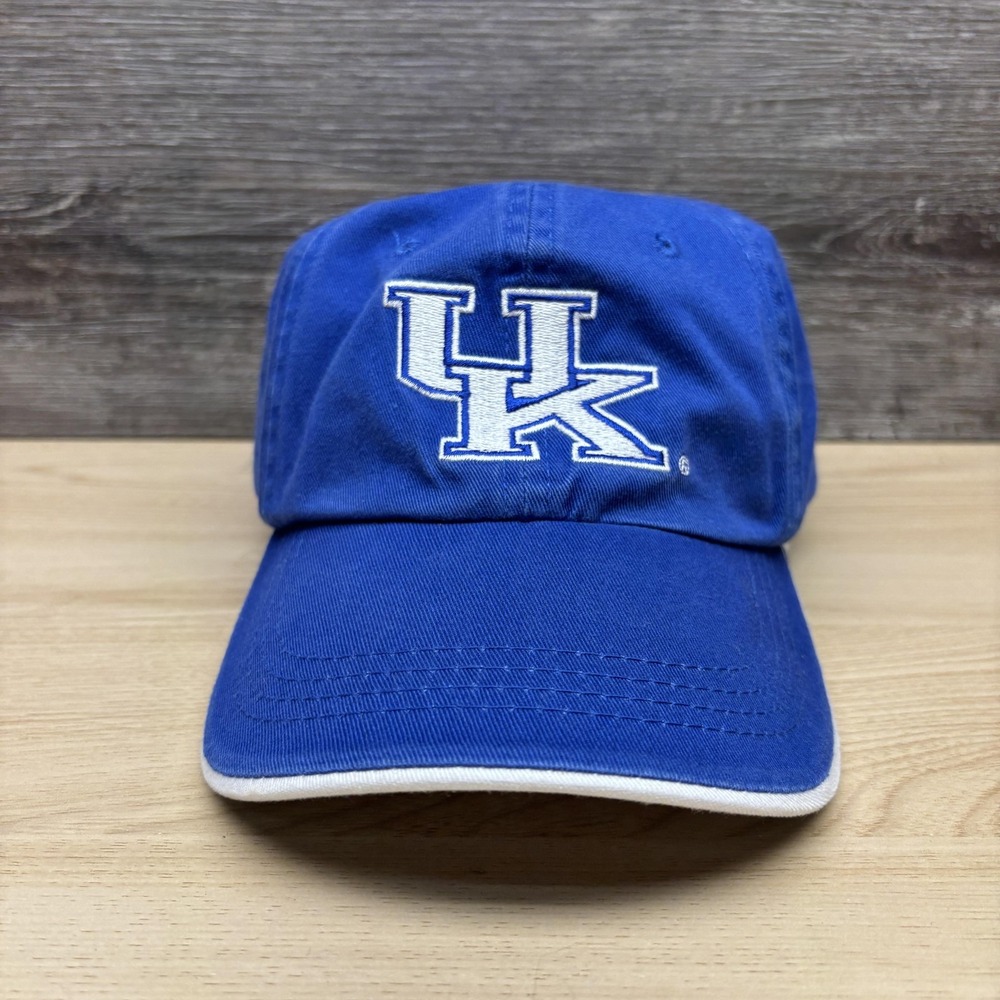 Kentucky Wildcats Hat Cap Strap Back Mens Blue White NCAA Basketball Embroidered